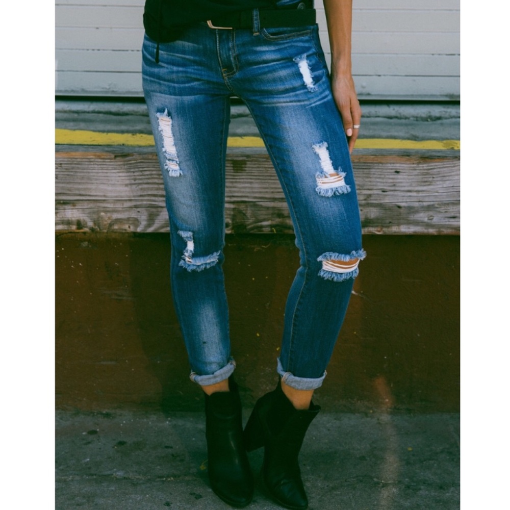 Last Pair M Bestseller Distressed Skinny Jean - Picture 3 of 7